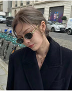 Alloy Oval Sunglasses – UV400 Protective Eyewear for Men and Women