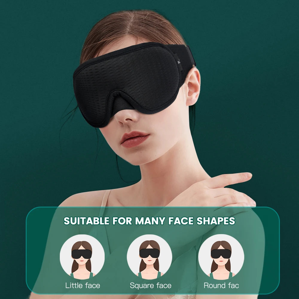 Soft 3D Contoured Eye Mask – Breathable Light Blocking for Travel Sleeping