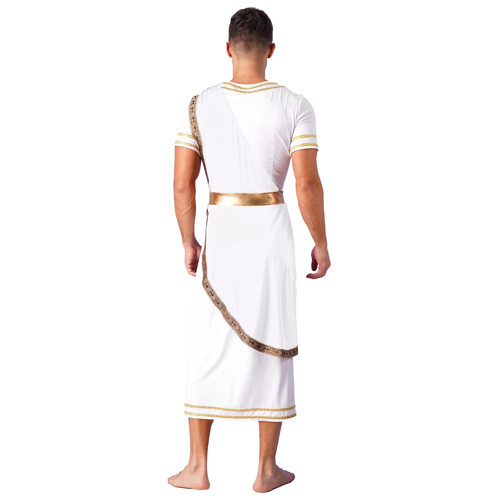 Ancient Greek Toga – Men’s Roman Robe for Halloween Cosplay Costume