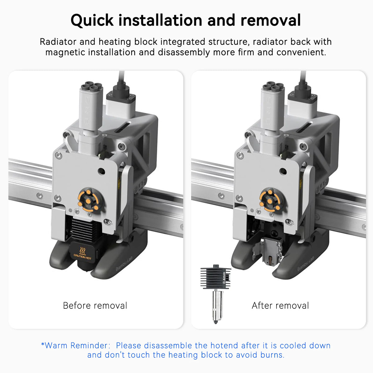 Hardened Steel Nozzle Hotend Kit – Precision Printing for A1 and A1 Mini