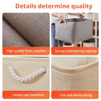 Folding Linen Storage Basket – Fabric Organizer for Wardrobe and Laundry