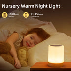 Smart RGB Touch Bedside Lamp – USB Rechargeable Night Light for Bedroom Decor