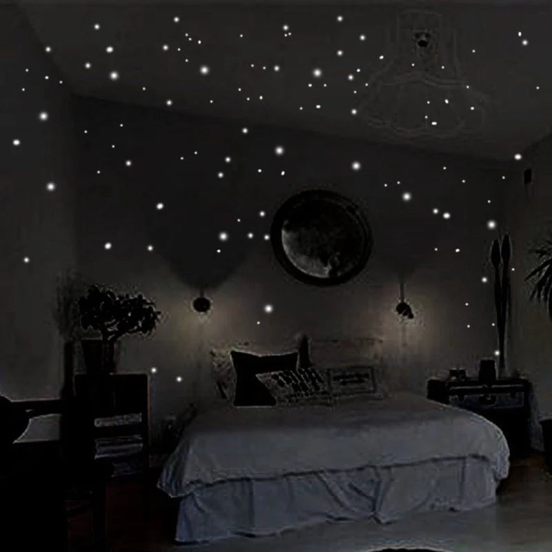 Luminous Star Wall Stickers – Glow in the Dark Vinyl Decor for Kids Rooms