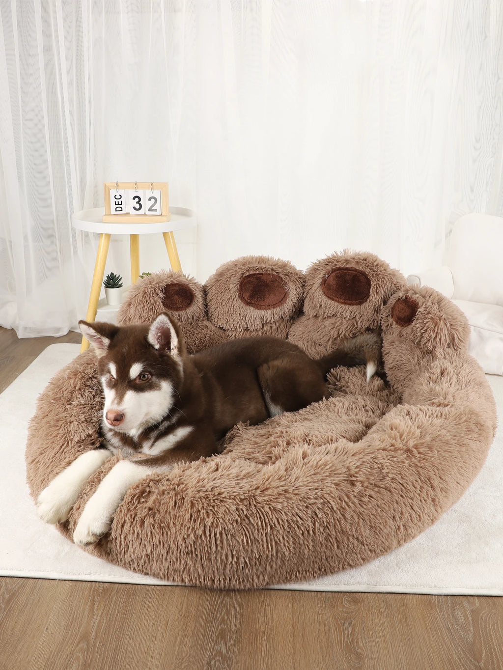 Plush Fluffy Pet Bed – Large Soft Cushion for Dogs and Cats
