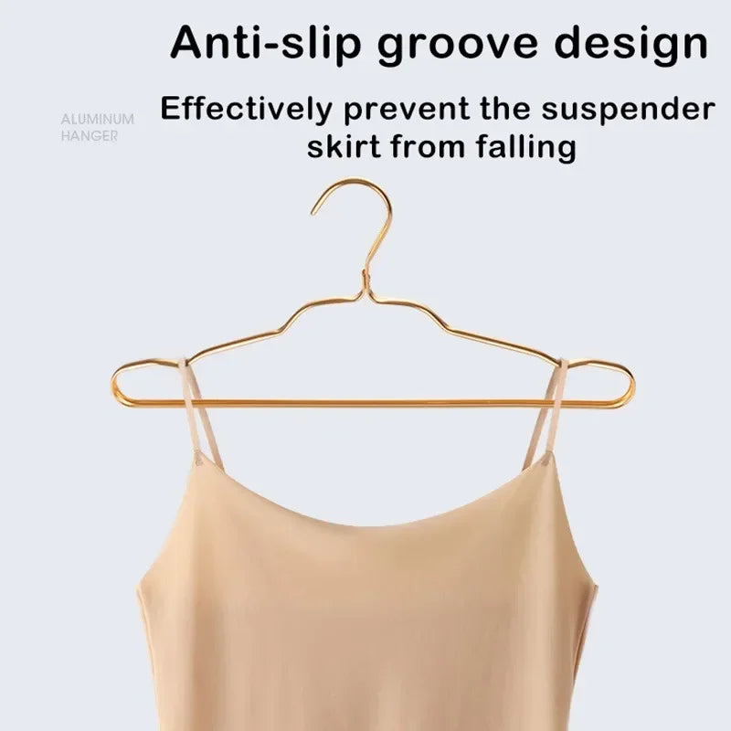 Aluminum Clothes Hangers – Anti-slip Metal Rack for Wardrobe Organization