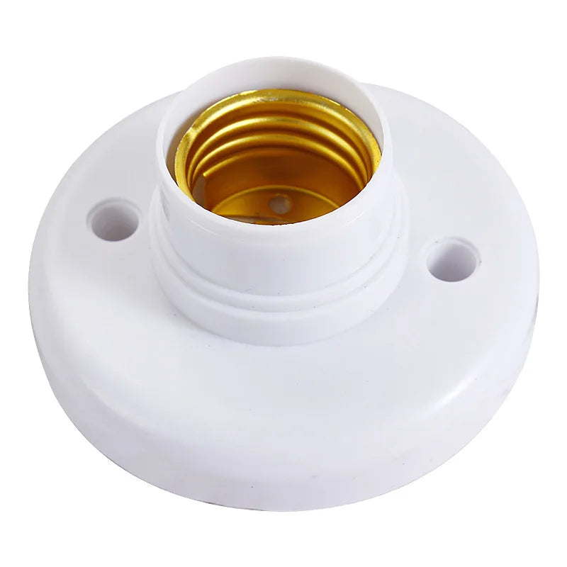 E27 Ceiling Light Socket – White Screw Base Holder for Home Lighting