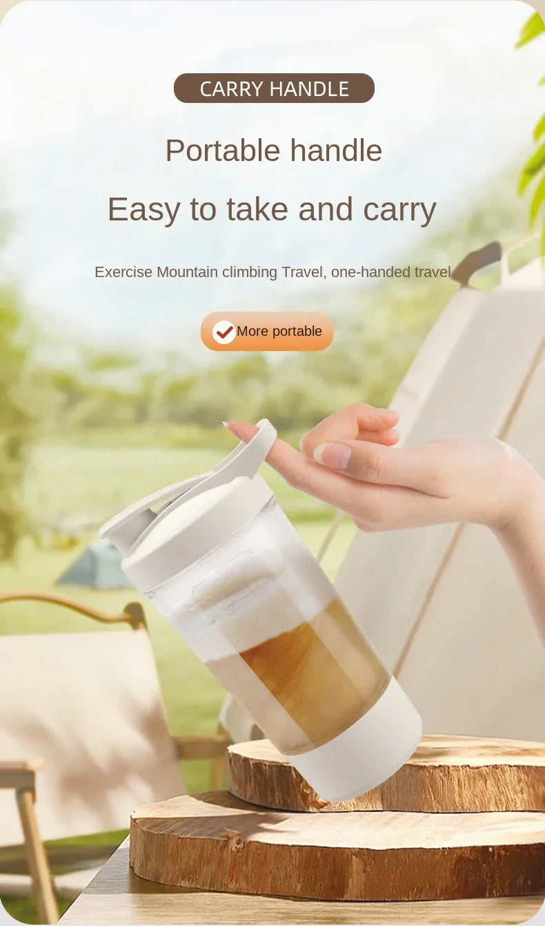 Portable Electric Protein Shaker – 450ml USB Rechargeable Mixer for Fitness Gym