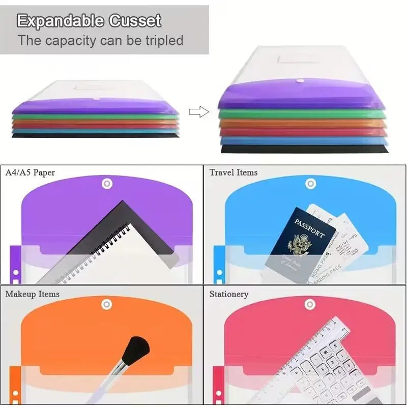 Expandable A4 Binder Pocket Organizer – Plastic Folders for Office Storage