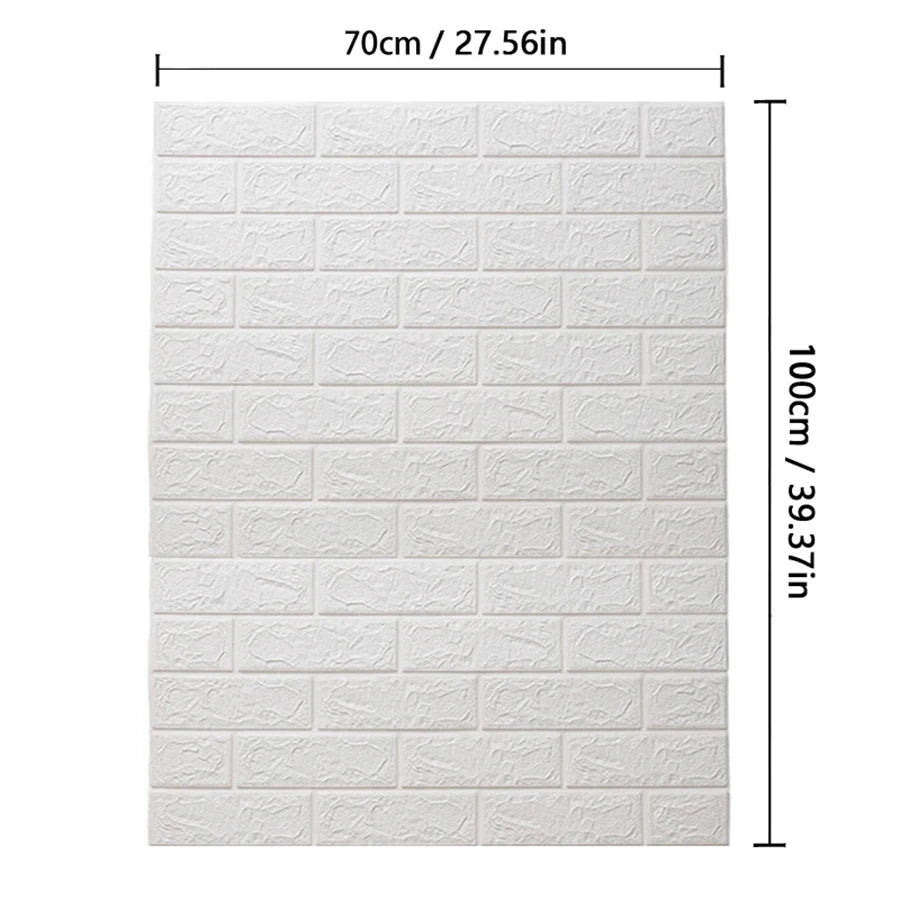 3D Self-Adhesive Brick Wallpaper – Waterproof Peel and Stick for Home Decor