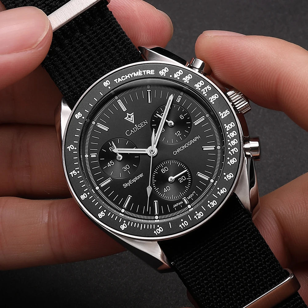 Cadisen Quartz Chronograph Watch – Sapphire Crystal for Men Business Formal