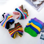 Candy Colored Short Socks – Soft Cotton Casual Footwear for Women