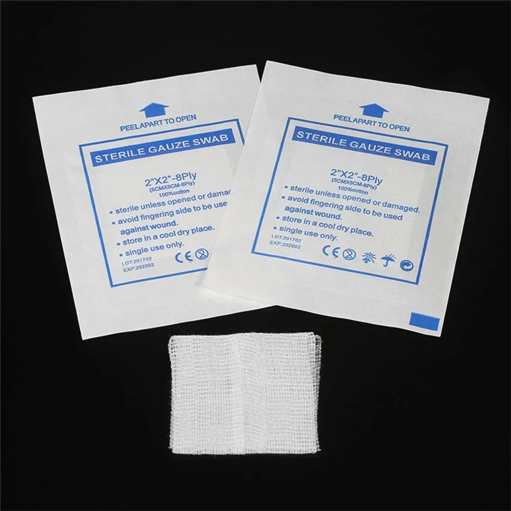 Sterile Cotton Gauze Pads – 8-Layer Medical Wound Dressing for First Aid