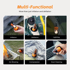 Portable Electric Air Pump – LED Camping Inflator for Sleeping Pads and Beds