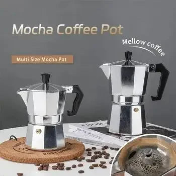 Aluminum Moka Pot Coffee Maker – Espresso Percolator for Home and Camping