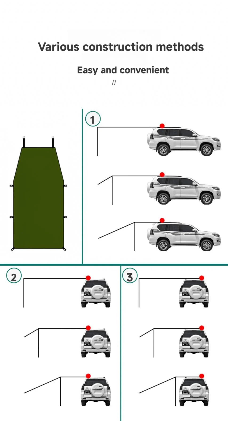 Portable Car Awning Tarp – Lightweight Vehicle Shelter for Camping