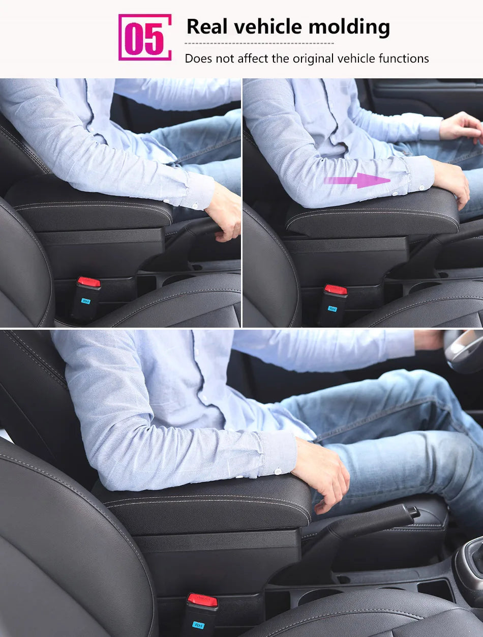 Center Console Armrest Box – Storage Organizer for Peugeot 208 2012-2018