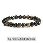 Natural Stone Bead Bracelet – Healing Crystal Gemstone Jewelry for Men and Women