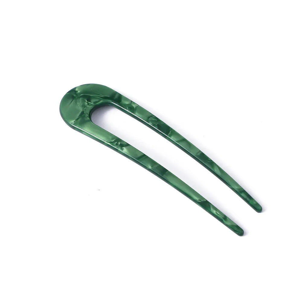 U-Shaped Hair Clip – Korean Style Acetate Accessory for Lazy Hairstyles
