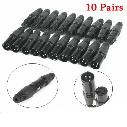 XLR DMX Microphone Connectors – 3 Pin Audio Plugs for Professional Sound Gear