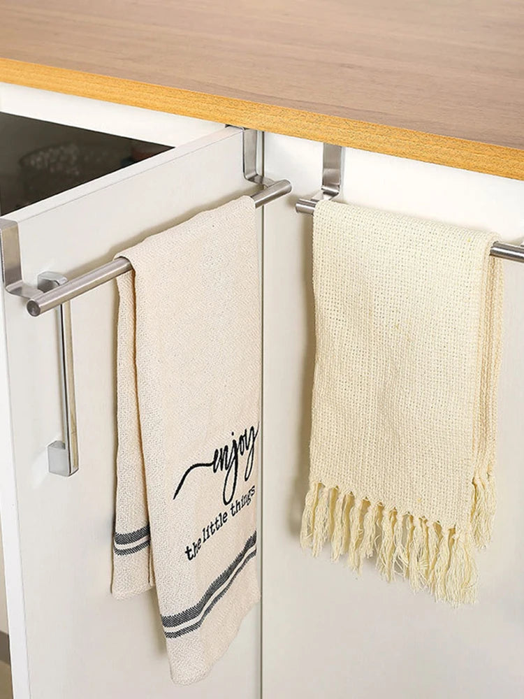 Stainless Steel Towel Rod – Non-Punching Hanging Rack for Bathroom Kitchen