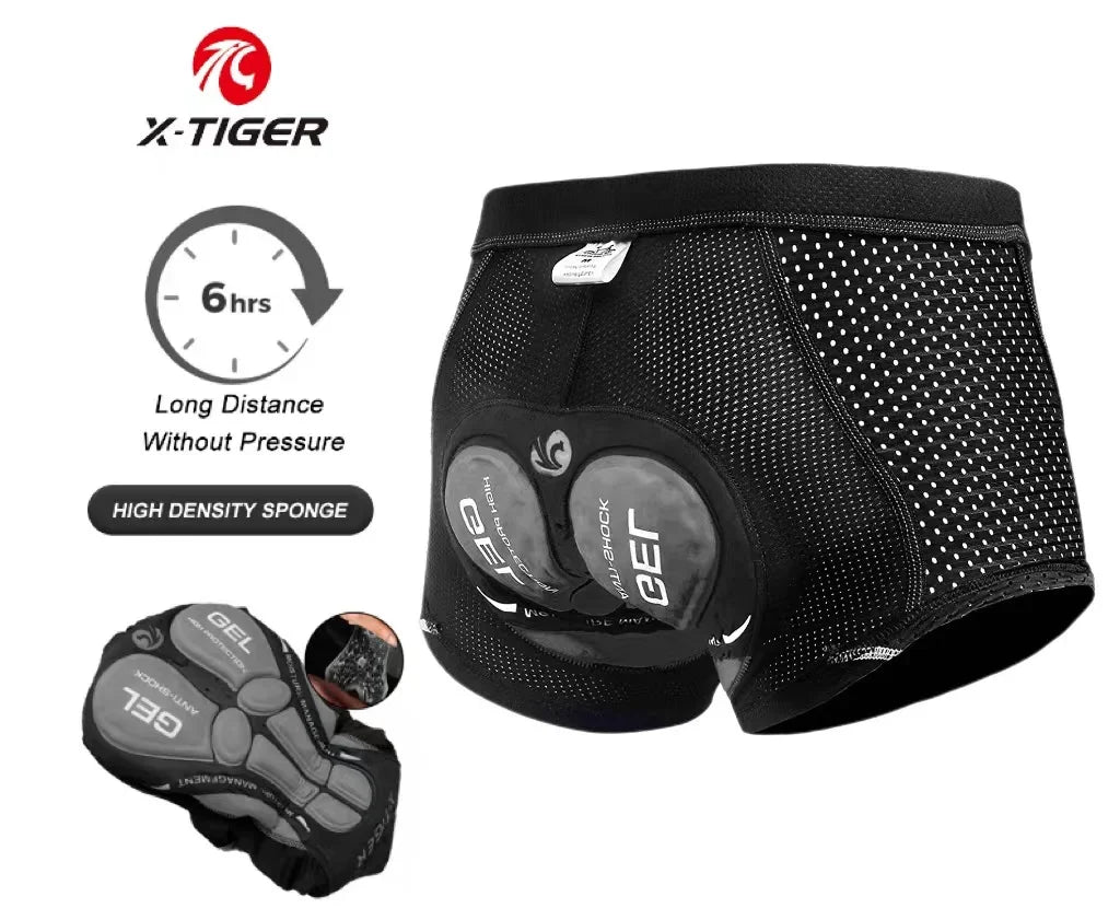 Padded Cycling Underwear Shorts – 5D Gel Breathable Liner for MTB Road Bike