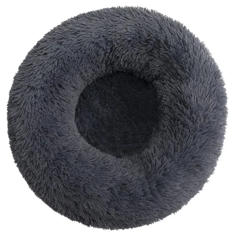 Plush Round Pet Bed – Soft Warm Nest for Large and Medium Dogs or Cats