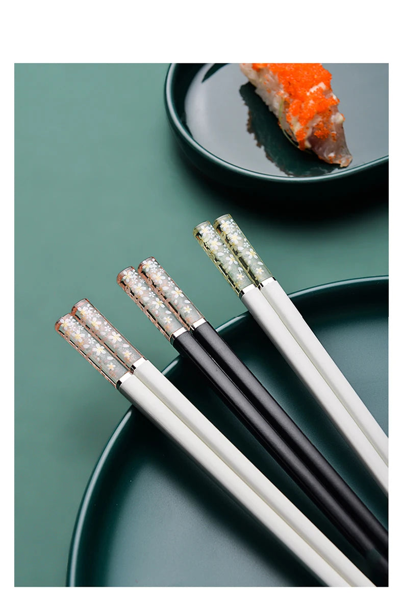 Sakura Japanese Chopsticks – Pink Cherry Blossom Reusable Tableware for Sushi