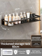 Aluminum Bathroom Shelf – Wall Mounted Storage Rack for Kitchen and Shower