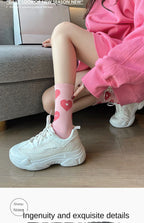 Cotton Strawberry Heart Crew Socks – Cute Women's Casual Fashion Hosiery