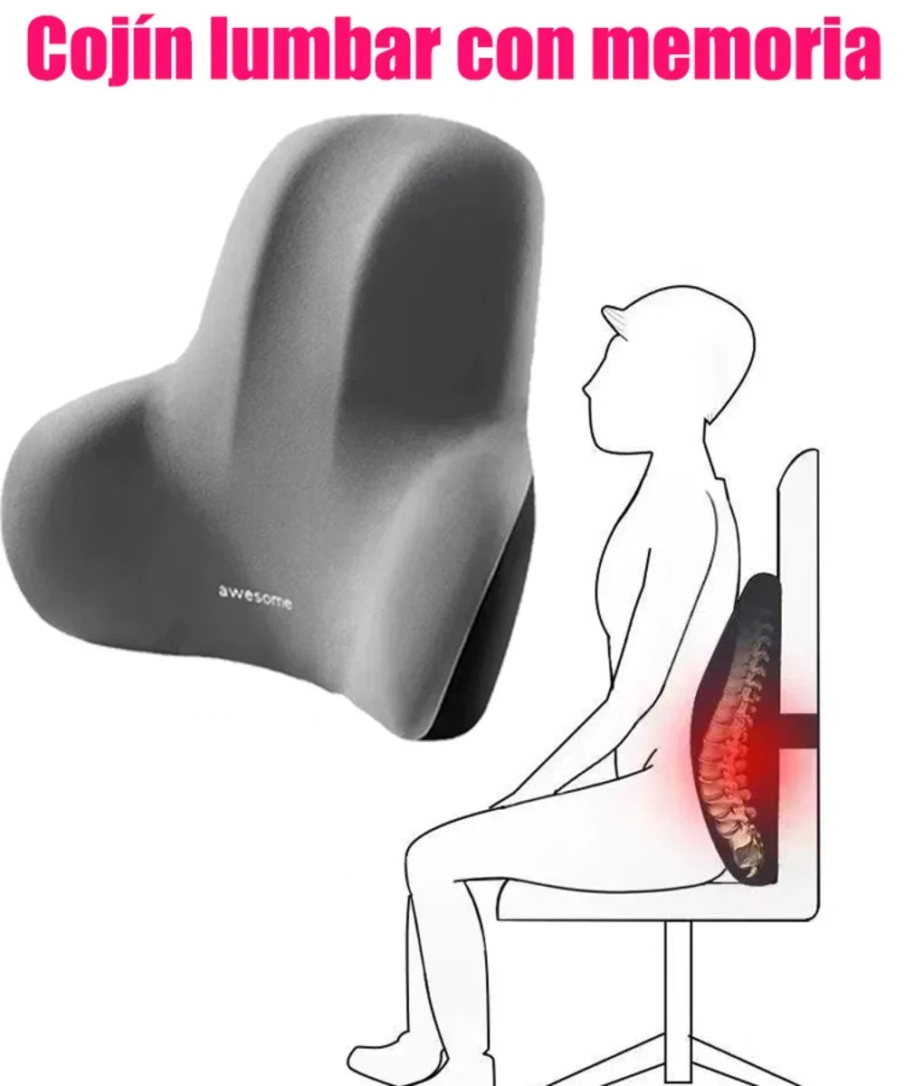 Memory Foam Lumbar Cushion – Ergonomic Back Support for Car Office and Gaming