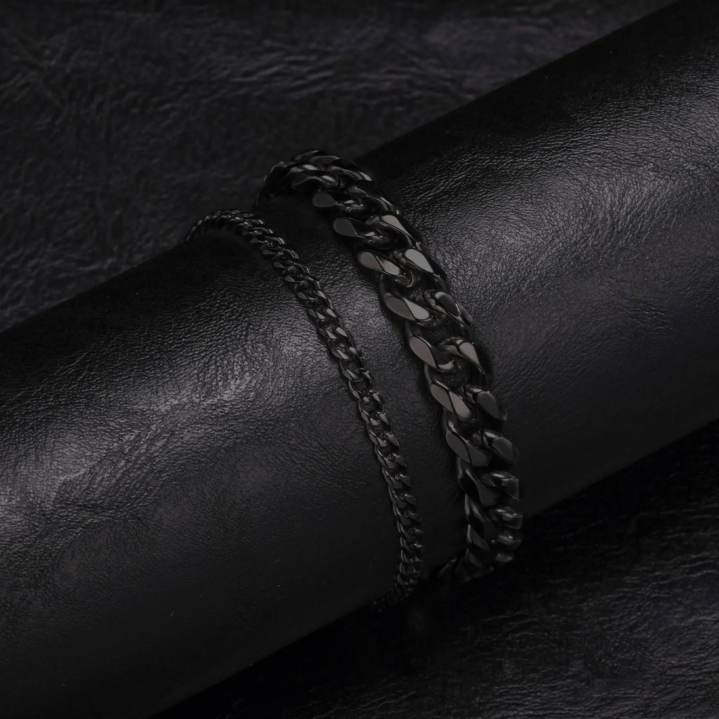 Stainless Steel Chain Bracelet – Men’s Trendy Cuban Link Wristband for Jewelry