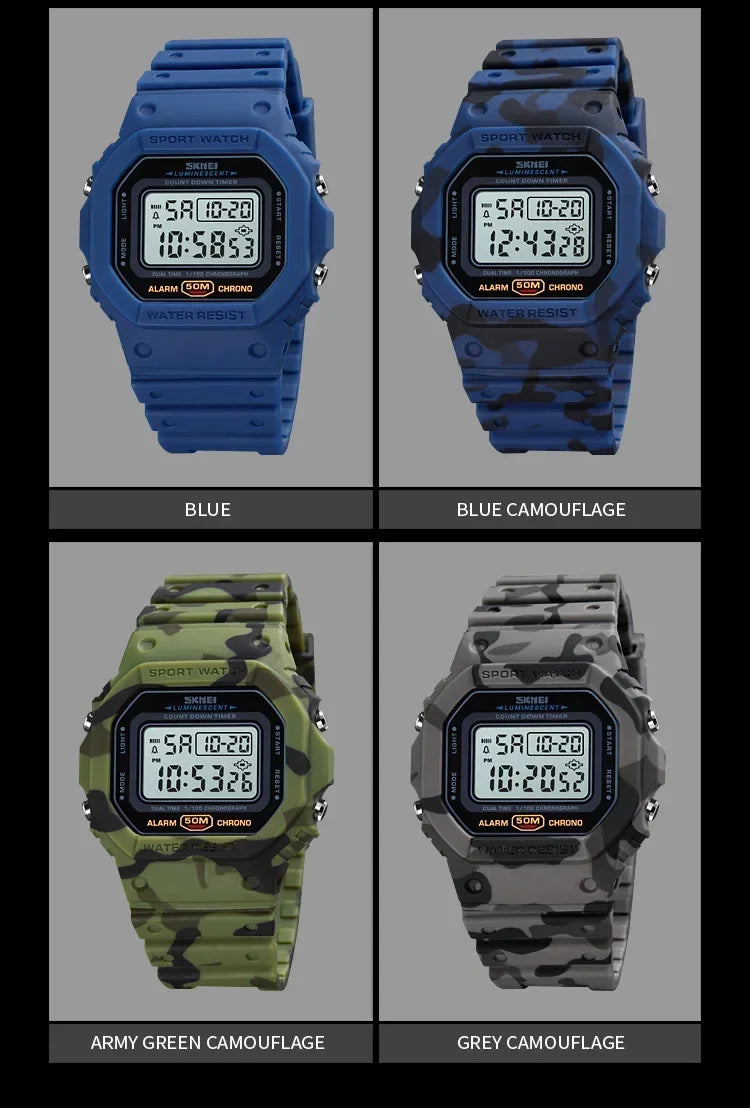 Digital Sport Watch – Multifunctional Retro Timepiece for Men