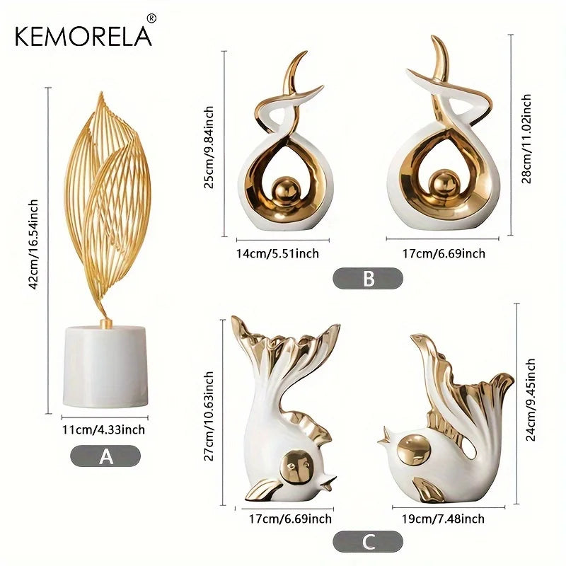 Abstract Ceramic Statue – Modern Sculptural Ornament for Home Decor Table
