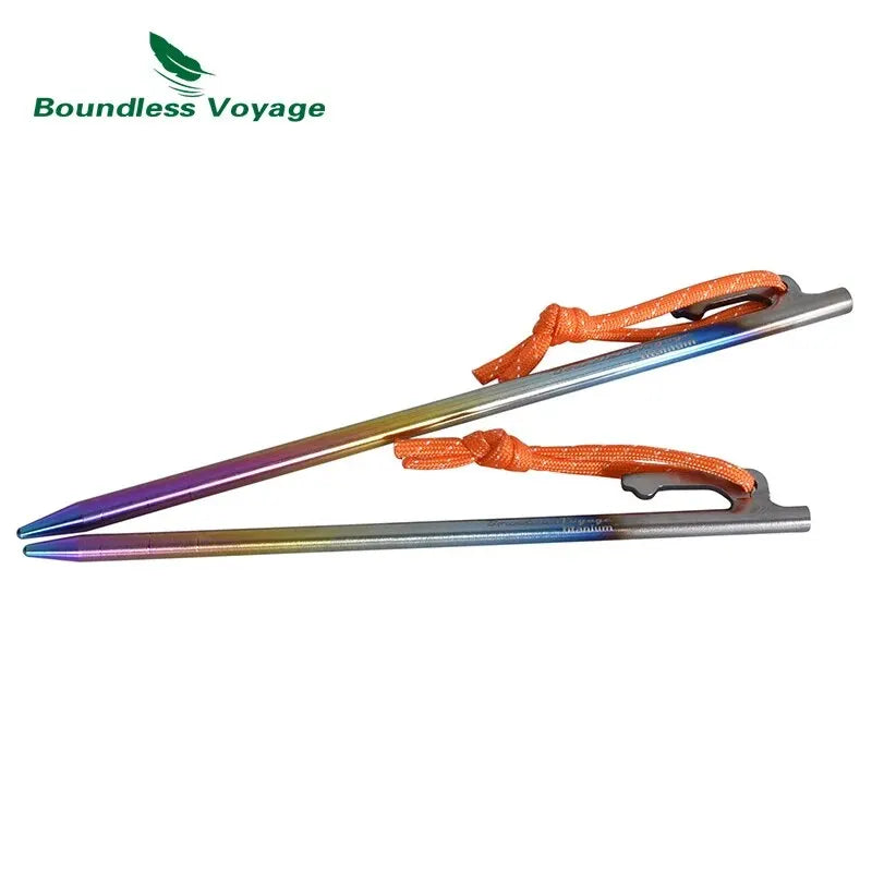 Titanium Camping Tent Stakes – Heavy Duty Metal Pegs for Outdoor Hiking