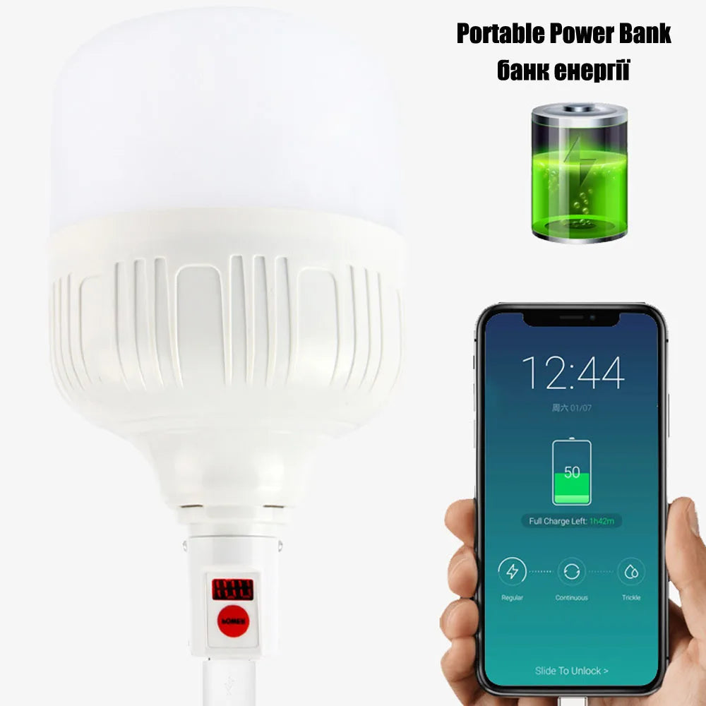 Rechargeable LED Camping Lantern – Portable Power Bank for Outdoor Tent Lighting