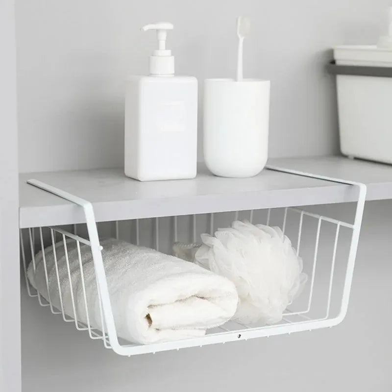 Metal Hanging Storage Basket – Multipurpose Organizer for Kitchen and Desk