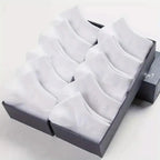Men's Ankle Boat Socks – Solid Color Sweat-Absorbent Cotton for Business Sport
