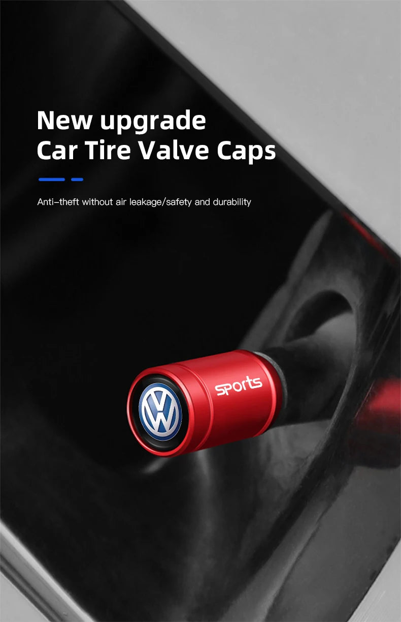 Alloy Tire Valve Caps – Dust Cover Accessories for Volkswagen Car Wheels