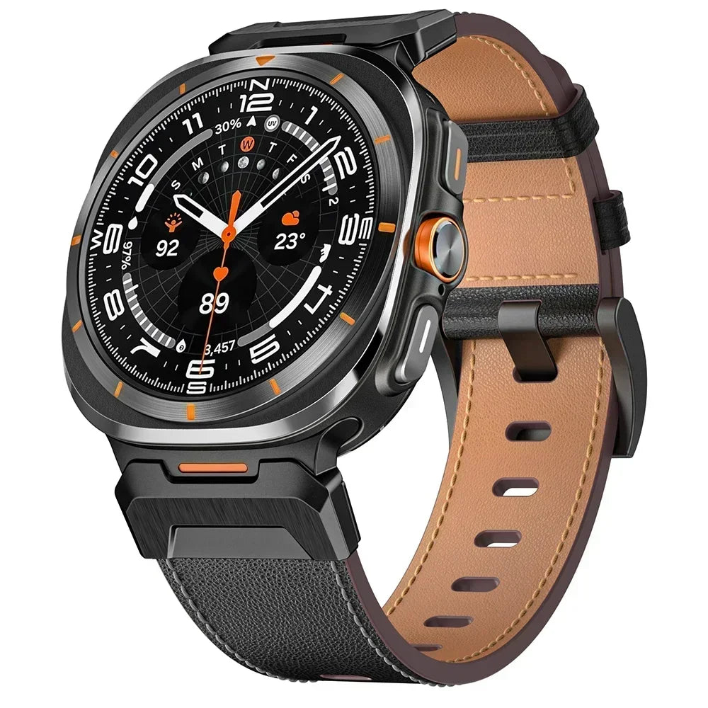 Luxury Leather Watch Band – 47mm Replacement Strap for Samsung Galaxy Ultra