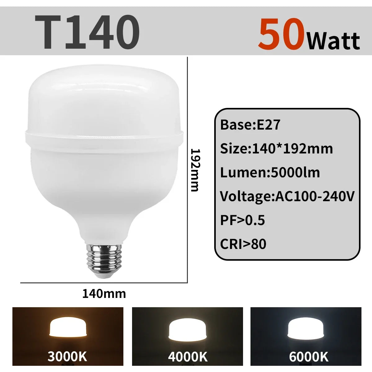Super Bright 50W LED Bulb – Energy Efficient Lighting for Home Living Room