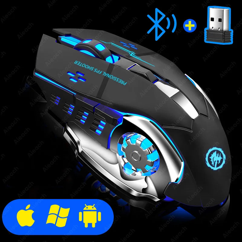 Wireless Gaming Mouse – Silent Bluetooth Mechanical PC Mouse for E-Sports