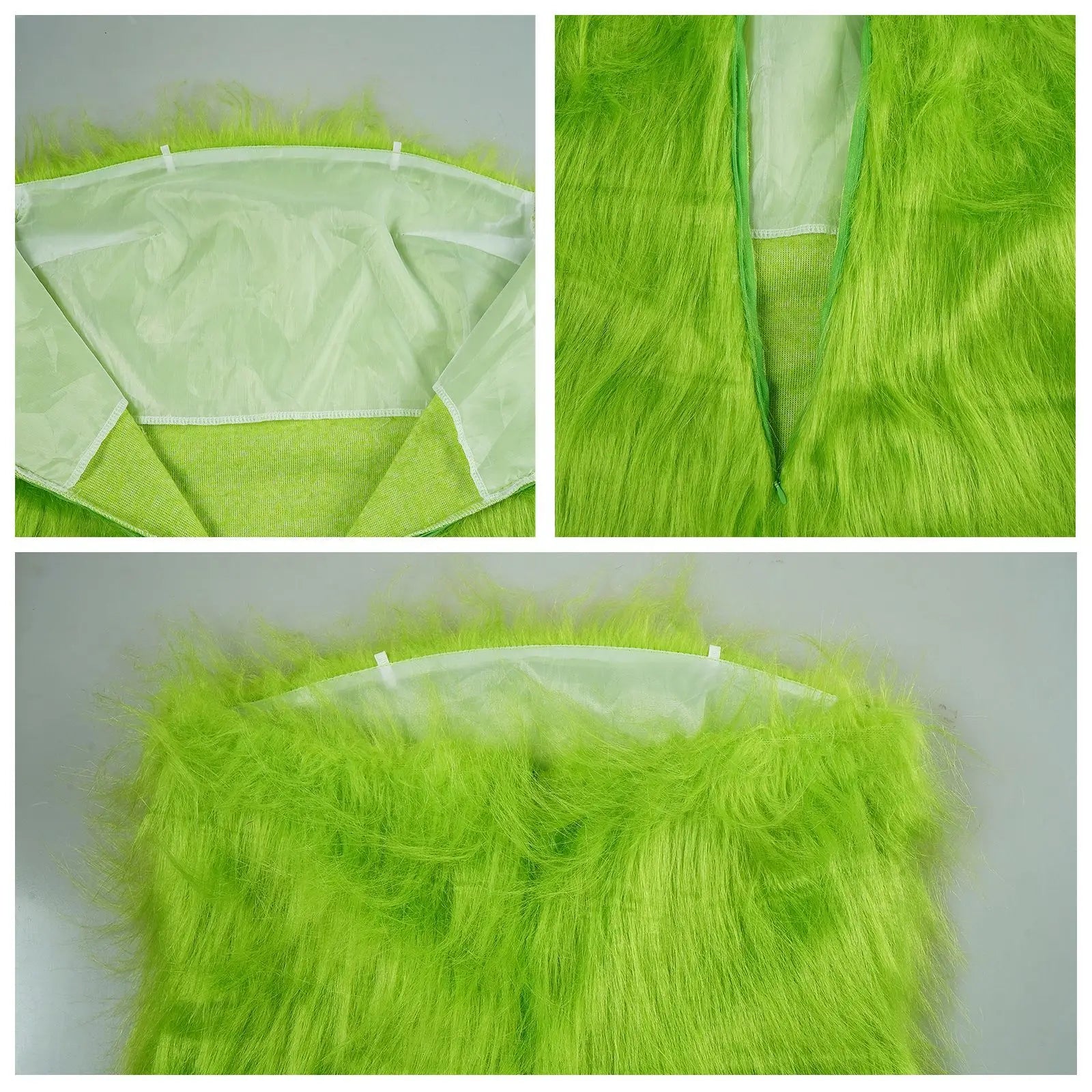 Furry Green Monster Costume – Adult Cosplay Outfit for Christmas Halloween