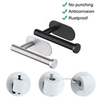 Stainless Steel Toilet Paper Holder – Self-Adhesive Wall Mount for Bathroom