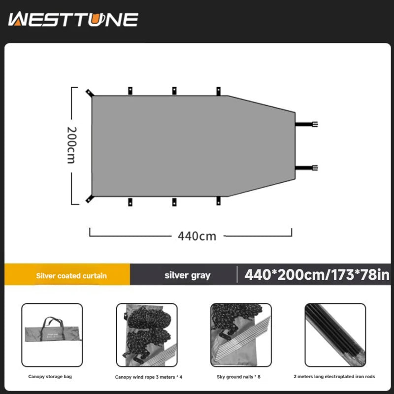 Portable Car Awning Tarp – Lightweight Vehicle Shelter for Camping