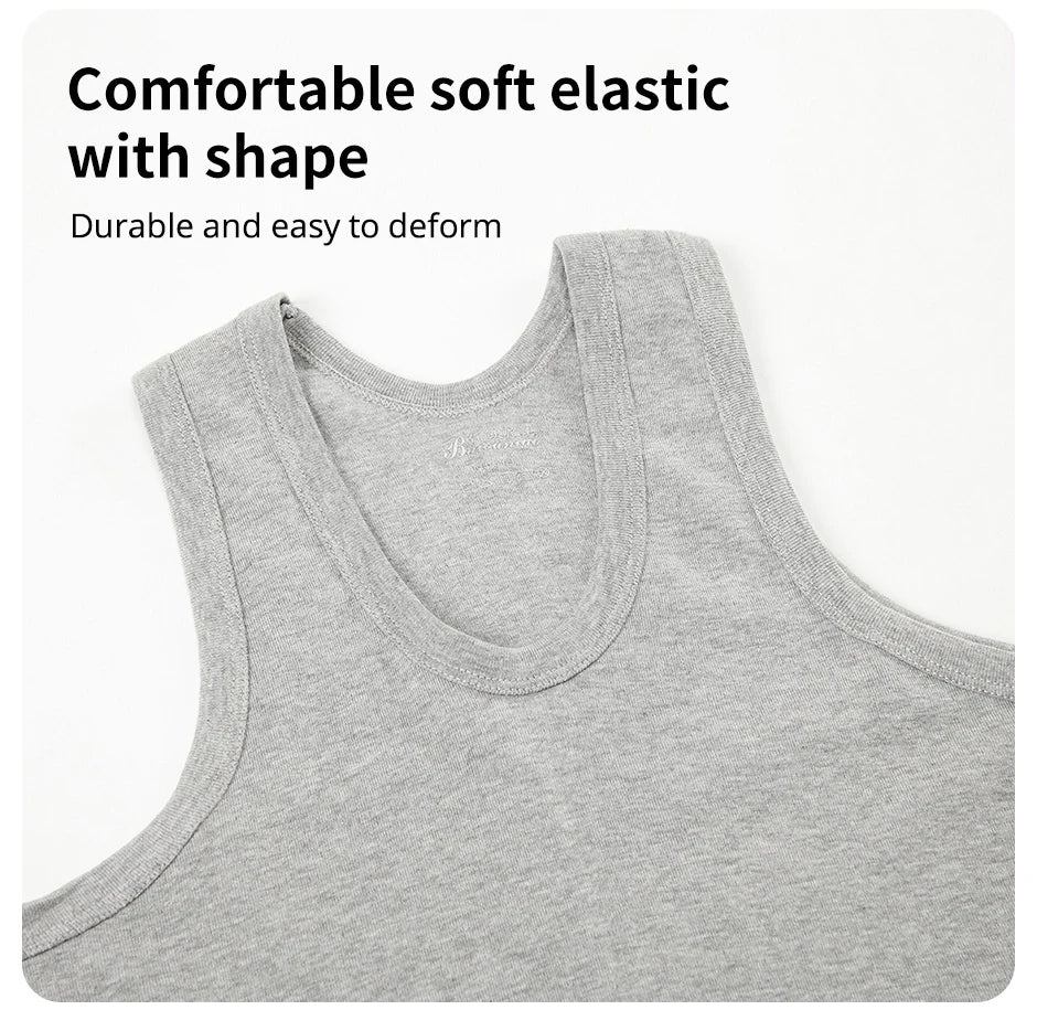 Cotton Sleeveless Vests – Multi-size Solid Sports Tanks for Men and Teenagers
