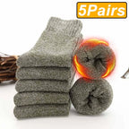 Thermal Terry Winter Socks – Thick Unisex Crew for Cold Weather