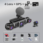 4-Lens 360 Dash Cam – HD WiFi GPS Car Recorder for 24h Parking Monitoring