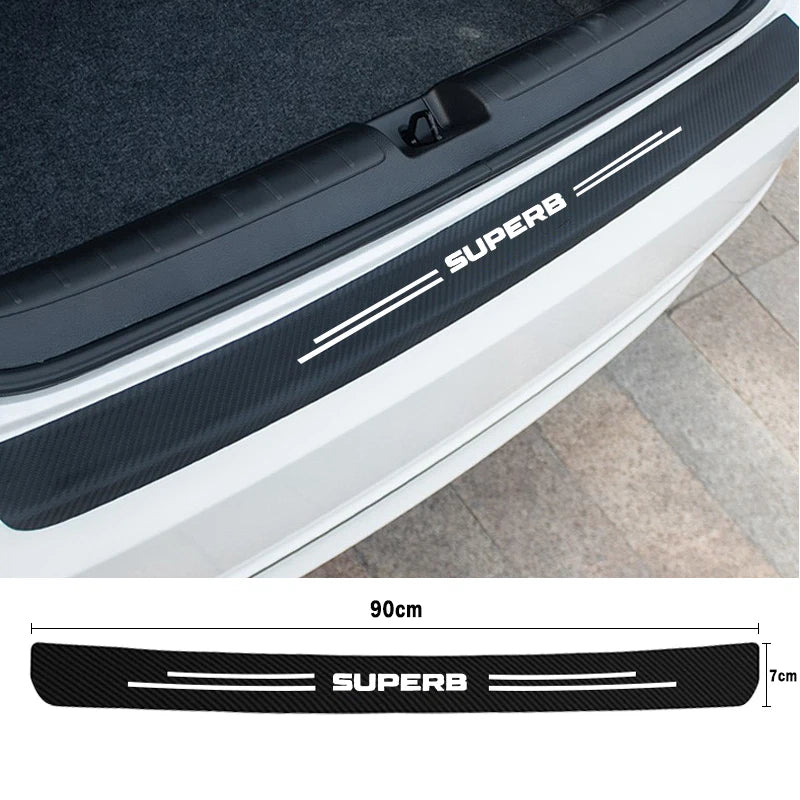 Leather Rear Bumper Guard – Anti-Scratch Protective Strip for Skoda Superb