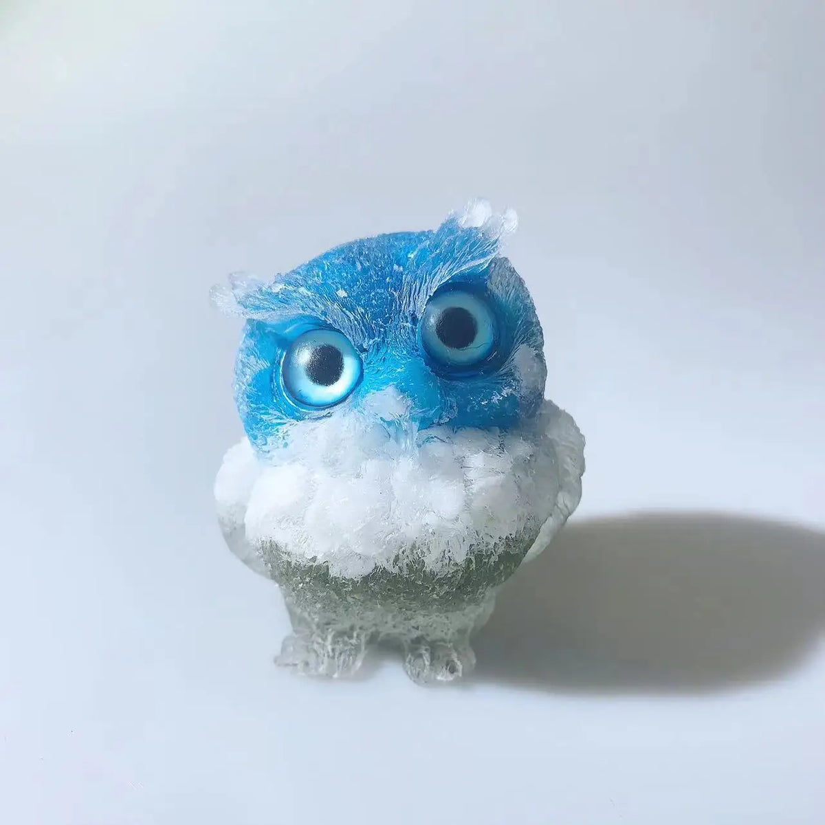 Crystal Owl Ornament – Natural Gemstone Figurine for Home Decor and Aquarium