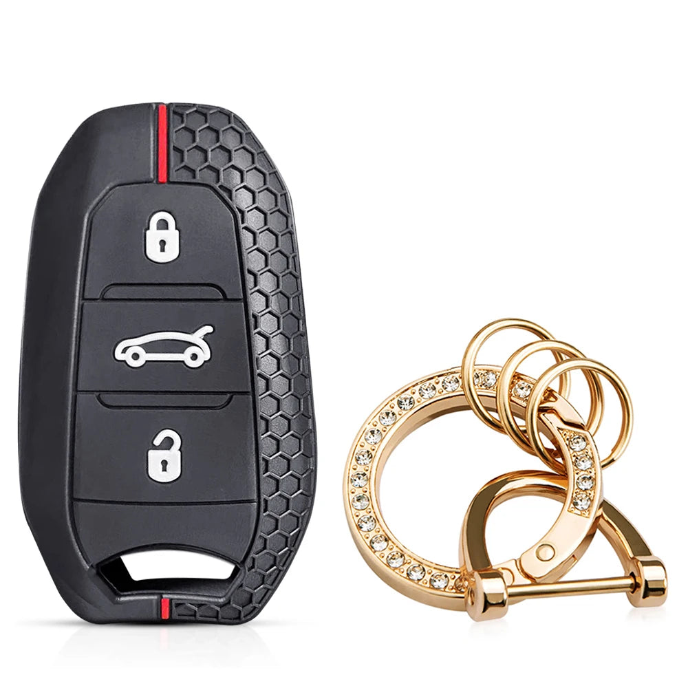 Silicone Car Key Fob Cover – Protective Remote Case for Peugeot and Citroen